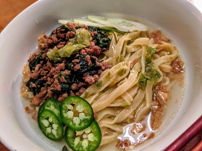 caramelized scallion noodles with pork 1