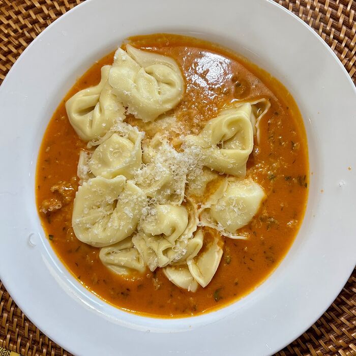 Tomato Basil Soup with Cheese Tortellini