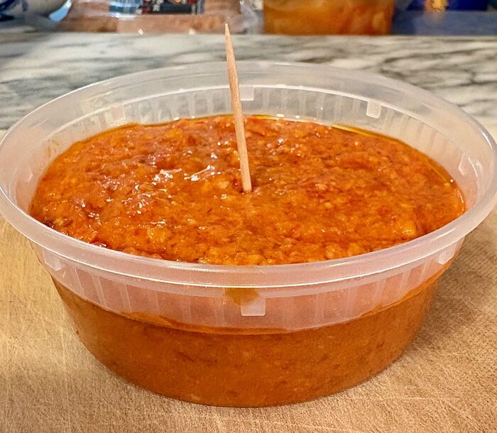 Romesco Sauce Toothpick Test