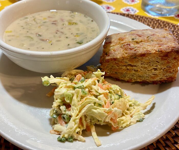 Chowder Biscuits and Coleslaw