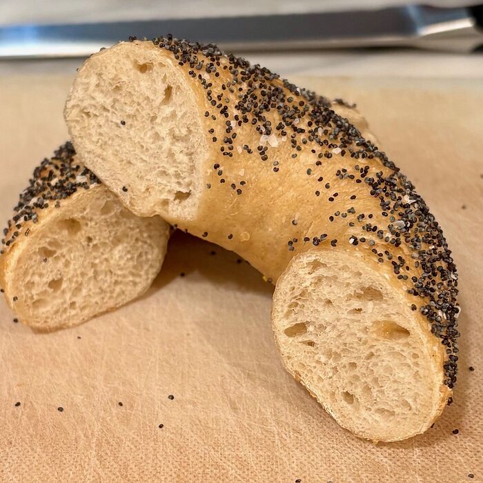 Onion Bagels Crumb Shot