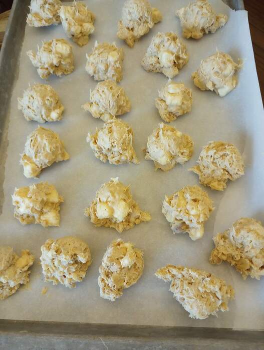 Mary B candy cookie  PB, rice crispies, marshmallow vanilla bark