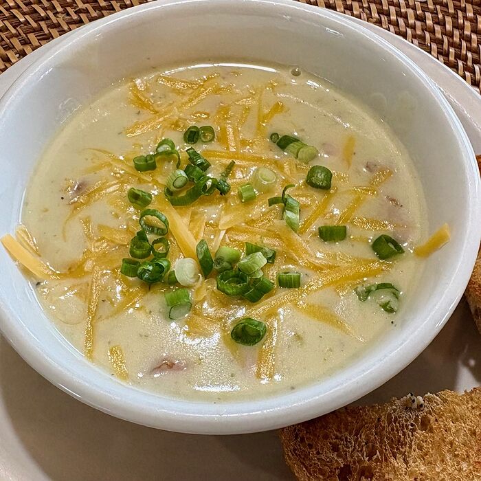 Potato Soup with Ham and Cheddar