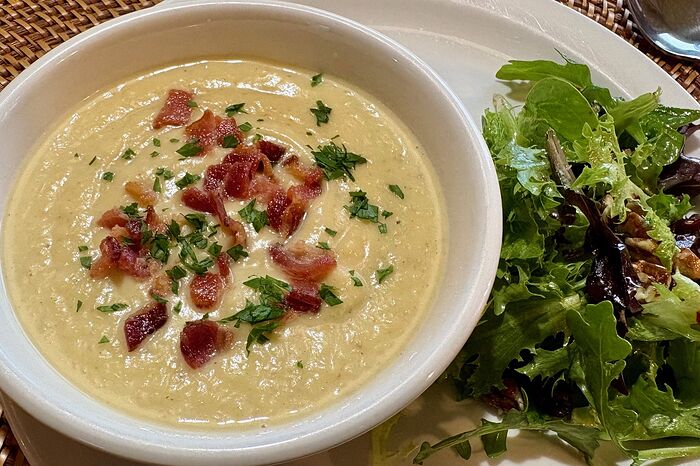Squash Soup and Salad