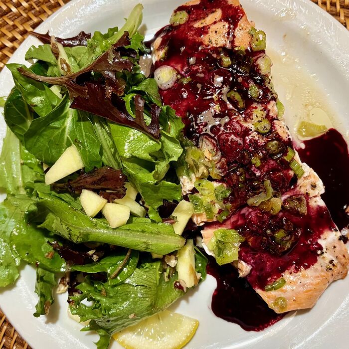Salmon with Blackberries
