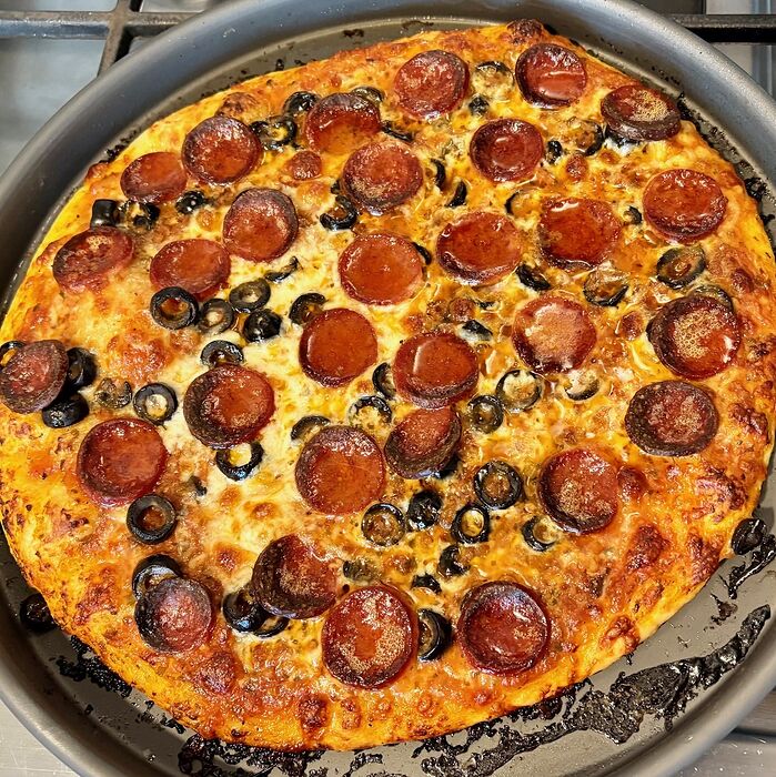 Thin Crust Pizza Baked in a Pan