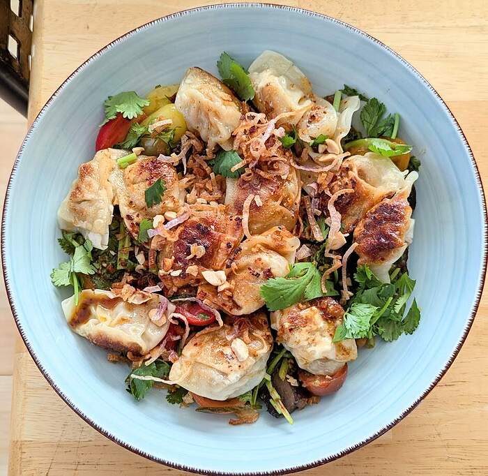 NYT Tomato and Dumpling Salad