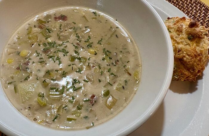New England Style Chowder and Biscuits