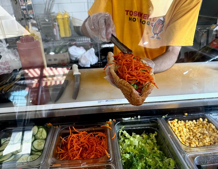 2025 - 07 - 25 - Toshkent Hot Dog and some fermented carrots