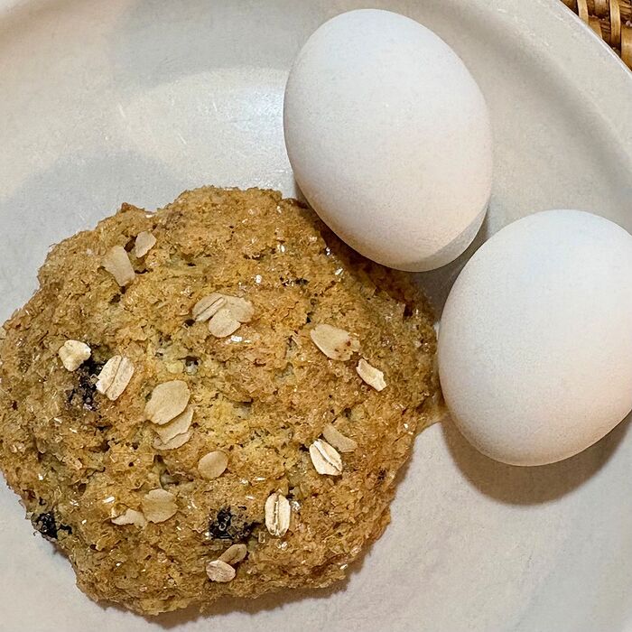Blueberry Oatmeal Scone and Boiled Egg