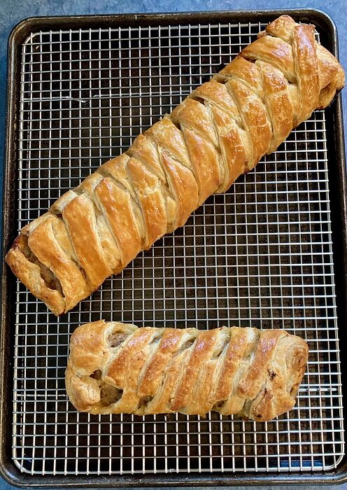 Sausage and Apple Plait