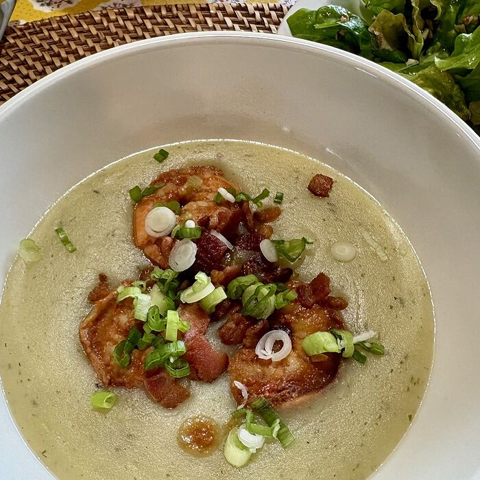 Potato Soup and Salad