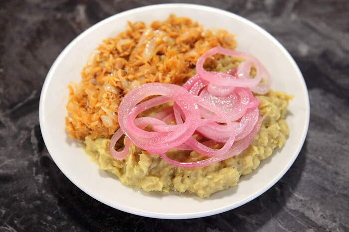 Bacalao con mangú y cebolla, Marilu and Daysi, Audubon Ave., Manhattan