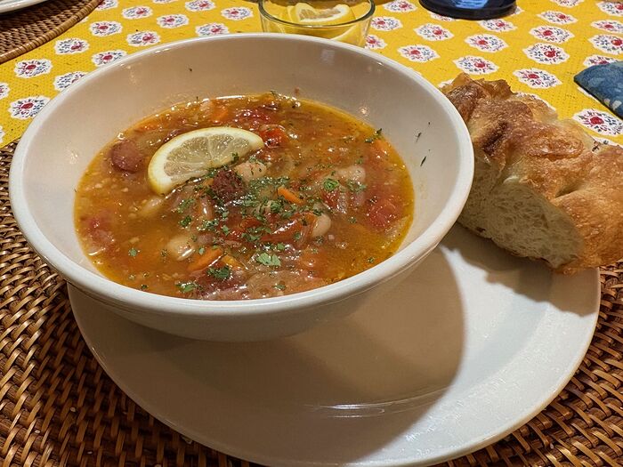 Fasolada With Kielbasa And Focaccia