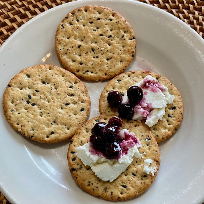 Pickled Blueberries and Goat Cheese