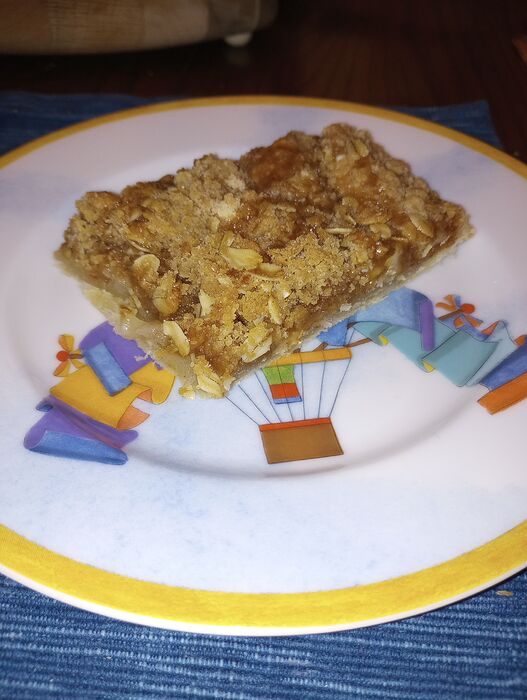 Caramel Apple Dessert Pizza Slice on plate