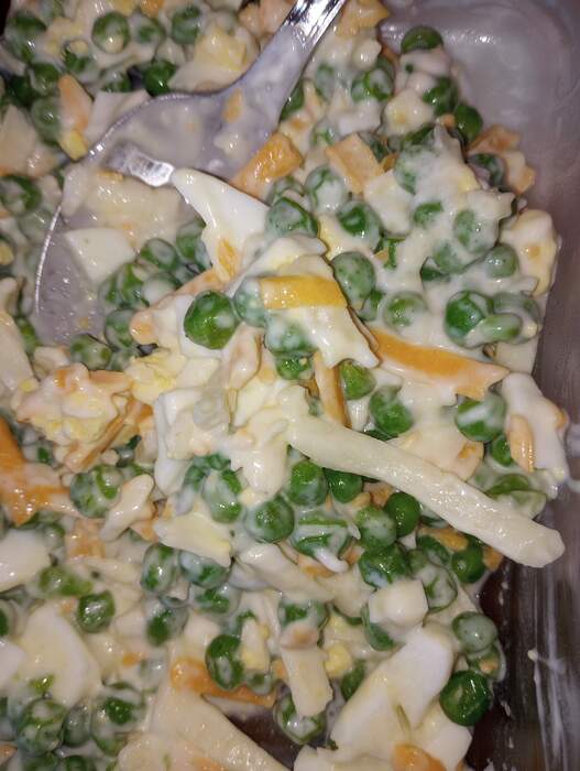 Feb 23 cold pea egg and cheddar salad