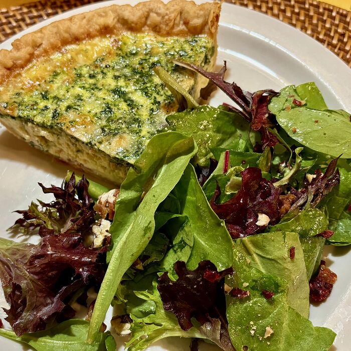 Cheddar Quiche and Salad