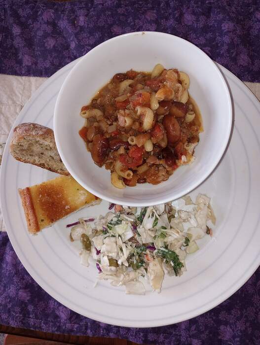 Feb 9 Pasta Fagioli Soup and Salad