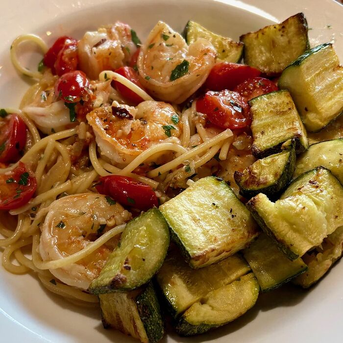 Shrimp Scampi  and Zucchini