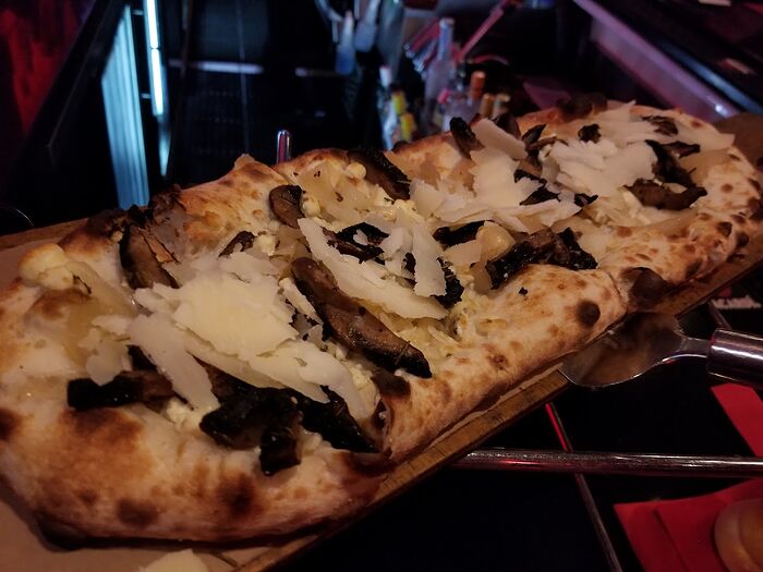 Charcoal Guidos portobello and gorgonzola pizza