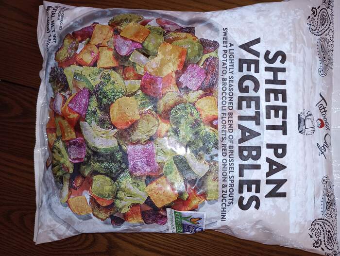 Costco Tattooed Chef Sheet Pan Vegetables