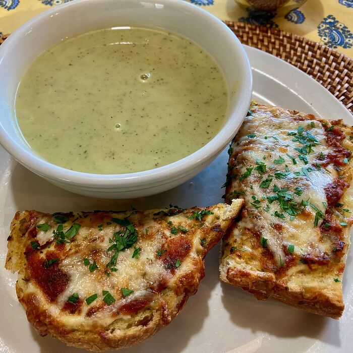French Bread Pizza and Zucch Soup
