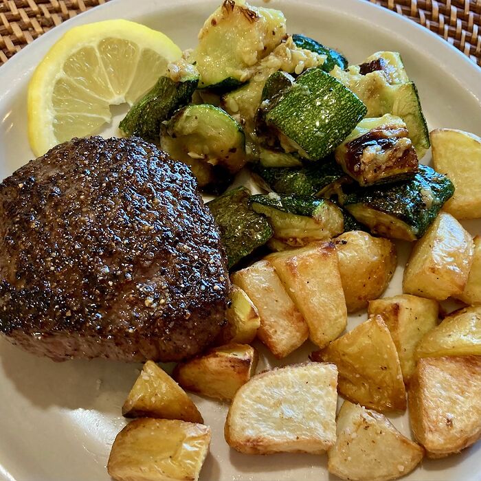 Top Sirloin and Lemony Garden Veg
