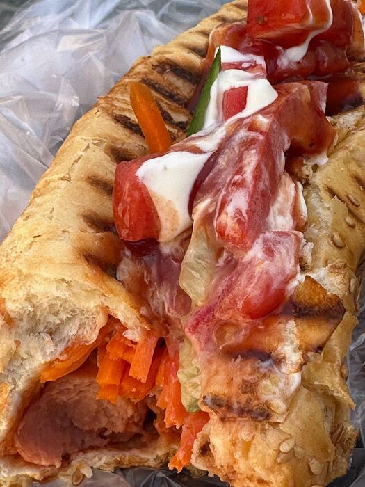 2024 - 09 - 10 - Bukhara hot dog partially eaten -
