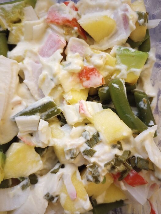 July 19 Crab avocado apple green bean salad