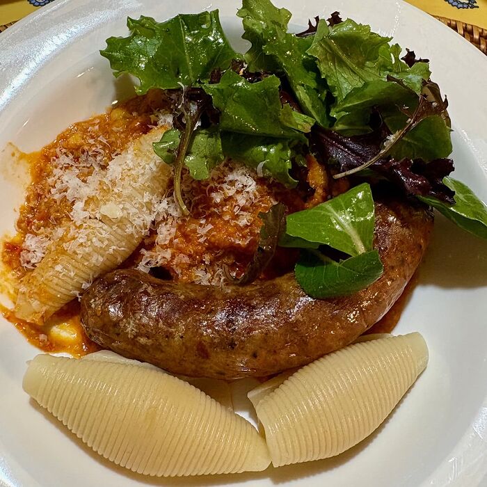 Sausage with Beans in Romesco