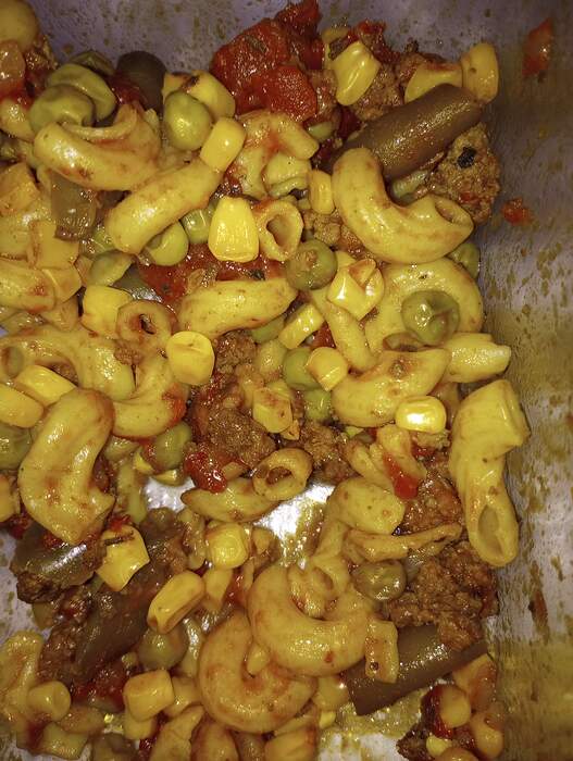 Jan 12 One Pan hotdish beef, veggies, elbow macaroni